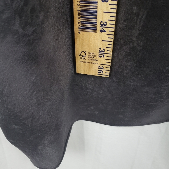 Eileen Fisher Black and Gray Silk Sleeveless Hi-Low Oversized VNeck Shirt Sz XL - Picture 9 of 11